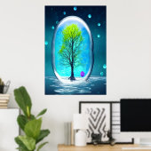 Arbre dans une bulle | AI Art Poster (Bureau à domicile)
