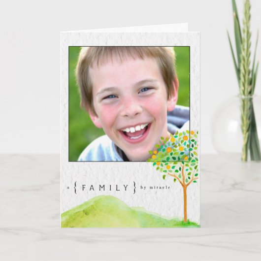 Arbre d'aquarelle peinte Faire-part d'adoption (Devant)