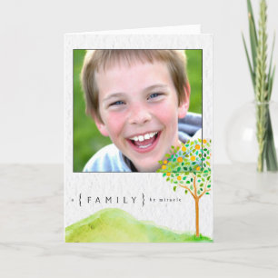 Arbre d'aquarelle peinte Faire-part d'adoption