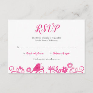 Arbre d'aquarelle rose de la vie RSVP
