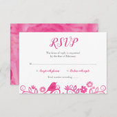 Arbre d'aquarelle rose de la vie RSVP (Devant / Derrière)