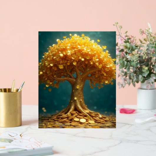 arbre d'argent doré pièces d'or argent heureux (Mariage)