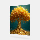 arbre d'argent doré pièces d'or argent heureux (Angle)