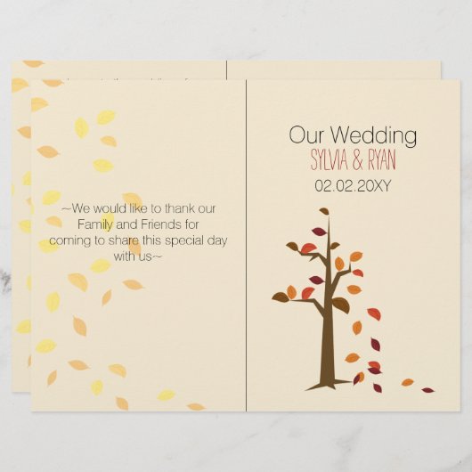 Arbre d'automne, automne bi pli programme de maria (Devant / Derrière)