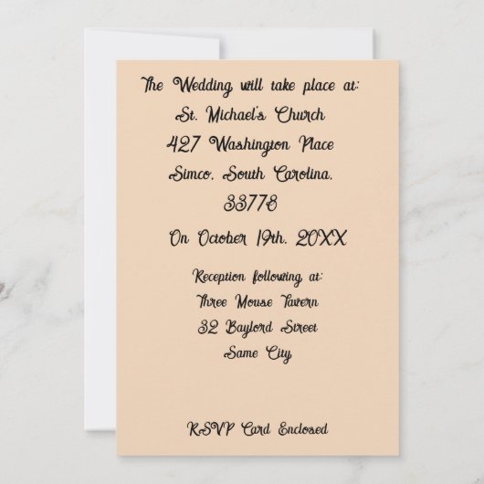 Arbre d'automne et papillons faire-part de mariage (Dos)