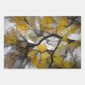 Arbre d'automne gris-jaune Ciel Feuille (Devant 3)