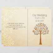 Arbre d'automne, Mariage rustique bi pli programme (Devant / Derrière)