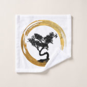 Arbre de bonsaïs. Zen Enso Circl. Calligraphie de (Gant de toilette)