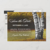 Arbre de bouleau automnal rustique Campagne Carte (Devant / Derrière)