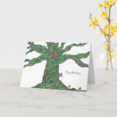 Arbre de carte d'anniversaire avec cachette de car (Fleur jaune)