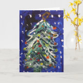 Arbre de carte de Noël (Fleur jaune)