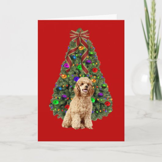 Arbre de carte de Noël de caniche (Devant)