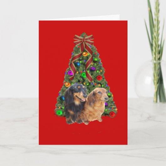 Arbre de carte de Noël de teckel (Devant)