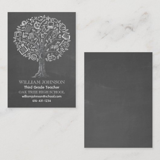 Arbre de carte de visite de professeur de la (Devant / Derrière)