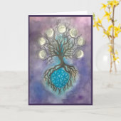 Arbre de carte de voeux de blanc de la vie (Fleur jaune)