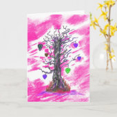 Arbre de carte de voeux de rose d'amour (Fleur jaune)