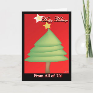 Arbre de cartes de Noël Joyeuses fêtes de nous tou