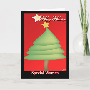 Arbre de cartes de Noël Joyeuses vacances Femme sp