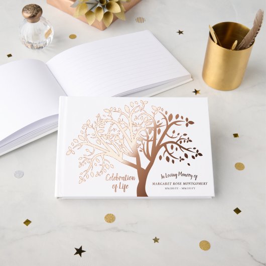 Arbre de célébration de la vie écriture moderne (Recto ouvert)