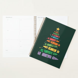 Arbre de crayon de professeur de Noël Lumières de