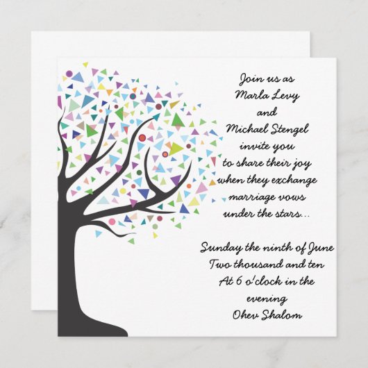 Arbre de faire-part de mariage (Devant / Derrière)