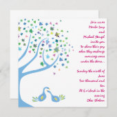 Arbre de fiançailles juif de faire-part de mariage (Devant / Derrière)