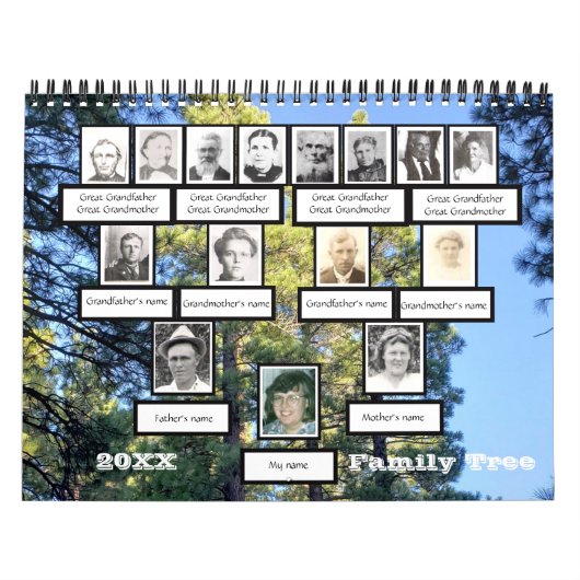 Arbre de la famille photo Douze calendrier Arrière (Protection)