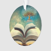 Arbre de la pile de livres et livres ouverts (devant)