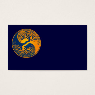 Arbre de la vie bleu et jaune Yin Yang