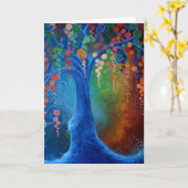 Arbre de la vie, carte de voeux vierge, (Fleur jaune)