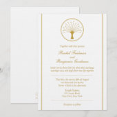 Arbre de la vie d'or - faire-part de mariage juif (Devant / Derrière)