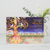 Arbre de la vie Doves Baby Naming Invitation (Debout devant)