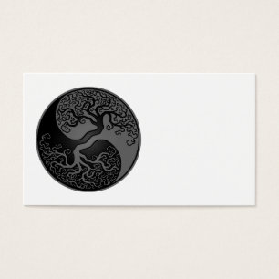 Arbre de la vie gris et noir Yin Yang