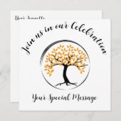 Arbre de la vie Invitation de la partie de fin de  (Devant / Derrière)