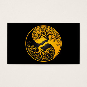 Arbre de la vie jaune et noir Yin Yang