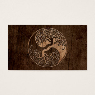 Arbre de la vie Yin Yang avec l'effet en bois de
