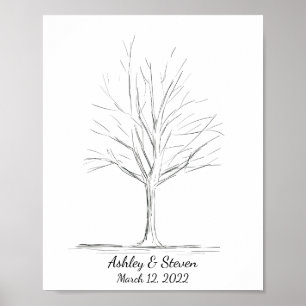 Arbre de livre d'or de mariage empreintes digitale