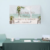 Arbre de mariage de plage Bannière florale de mari (Salon professionnel)