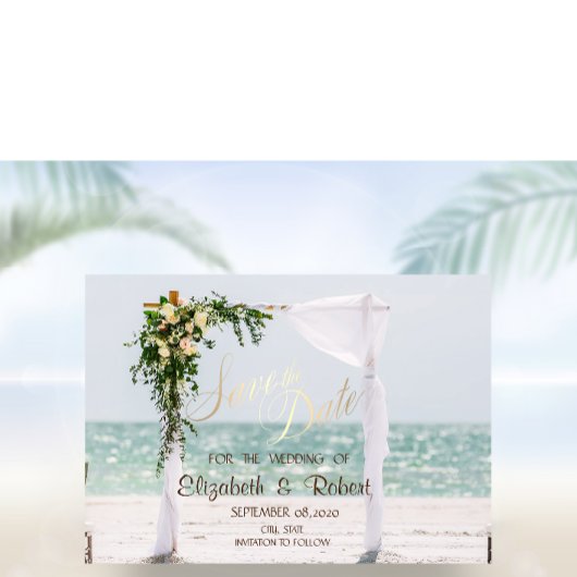 Arbre de mariage de plage Fleurs Save The Date