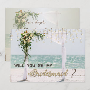 Arbre de mariage de plage floral carte demoiselle