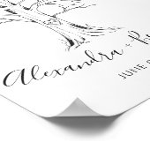 Arbre de mariage Livre d'or Dessiné à la main (Coin)