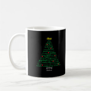 Arbre de mots de Noël - Mug noir
