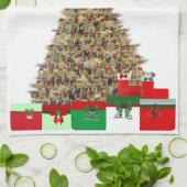 Arbre de Noël 2 serviettes de cuisine (Plié)