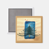 Arbre de Noël 5,1 Cm Magnet Carré (Recto/Verso)