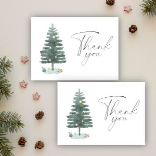 Arbre de Noël à l'aquarelle Merci