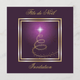 Arbre de Noël Abstrait pourpre uitnodiging
