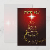 Arbre de Noël Abstrait rouge cartes postales (Devant / Derrière)