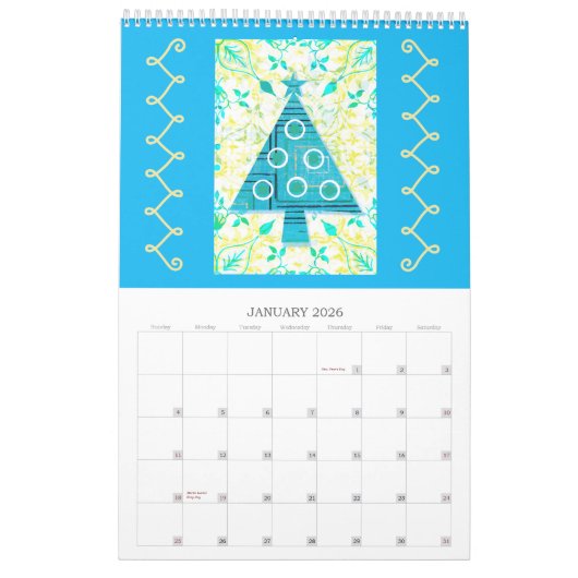 Arbre de Noël Année autour Calendrier (Jan 2026)