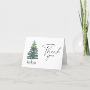 Arbre de Noël aquarelle Merci
