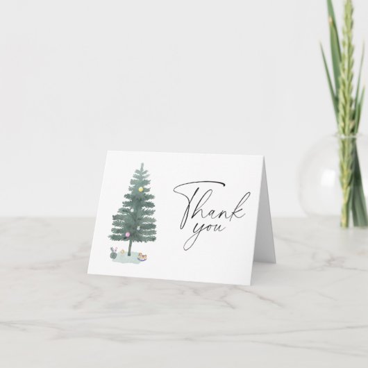 Arbre de Noël aquarelle Merci (Devant)